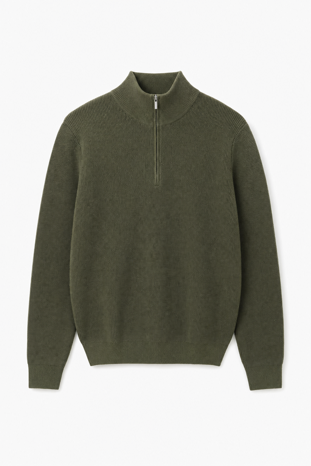 Knitted Half Zip Sweater Khaki